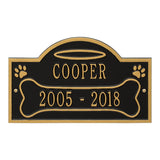Whitehall All Dogs Go to Heaven Pet Memorial Wall or Ground Personalized Plaque - Black/Gold