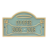 Whitehall All Dogs Go to Heaven Pet Memorial Wall or Ground Personalized Plaque - Bronze Verdigris