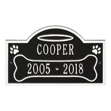 Whitehall All Dogs Go to Heaven Pet Memorial Wall or Ground Personalized Plaque - Black/White