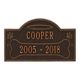 Whitehall All Dogs Go to Heaven Pet Memorial Wall or Ground Personalized Plaque - Oil-Rubbed Bronze