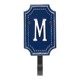 Whitehall Beaded Monogram Hook Personalized Plaque - Dark Blue/White