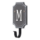 Whitehall Beaded Monogram Hook Personalized Plaque - Pewter/White