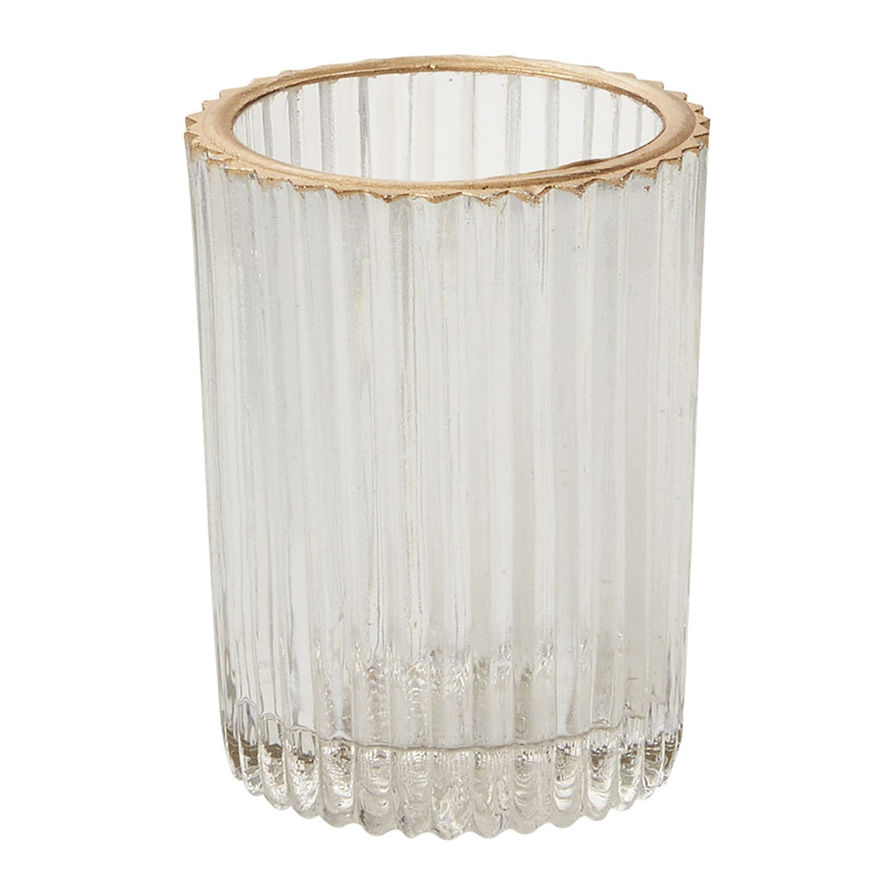 Ritzy Ribbed Glass Votive Candleholders By Accent Decor