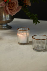 Ritzy Ribbed Glass Votive Candleholders By Accent Decor