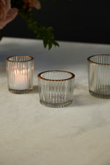 Ritzy Ribbed Glass Votive Candleholders By Accent Decor
