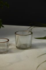 Ritzy Ribbed Glass Votive Candleholders By Accent Decor