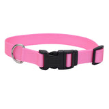 Adjustable Nylon Dog Collar with Plastic Buckle - Extra Small - 3/8" x 8"-12" / Pink Bright