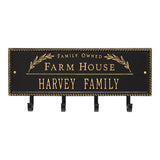 Whitehall Farm House Beaded Rectangle Hook Personalized Plaque - Black/Gold