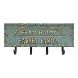 Whitehall Farm House Beaded Rectangle Hook Personalized Plaque - Bronze Verdigris