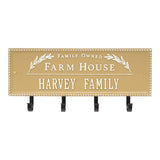 Whitehall Farm House Beaded Rectangle Hook Personalized Plaque - Curry/White