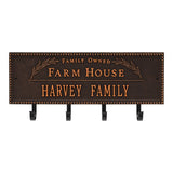 Whitehall Farm House Beaded Rectangle Hook Personalized Plaque - Oil-Rubbed Bronze