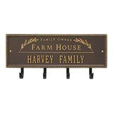 Whitehall Farm House Beaded Rectangle Hook Personalized Plaque - Bronze/Gold