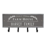 Whitehall Farm House Beaded Rectangle Hook Personalized Plaque - Pewter/White
