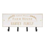 Whitehall Farm House Beaded Rectangle Hook Personalized Plaque - White/Gold