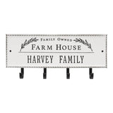 Whitehall Farm House Beaded Rectangle Hook Personalized Plaque - White/Black