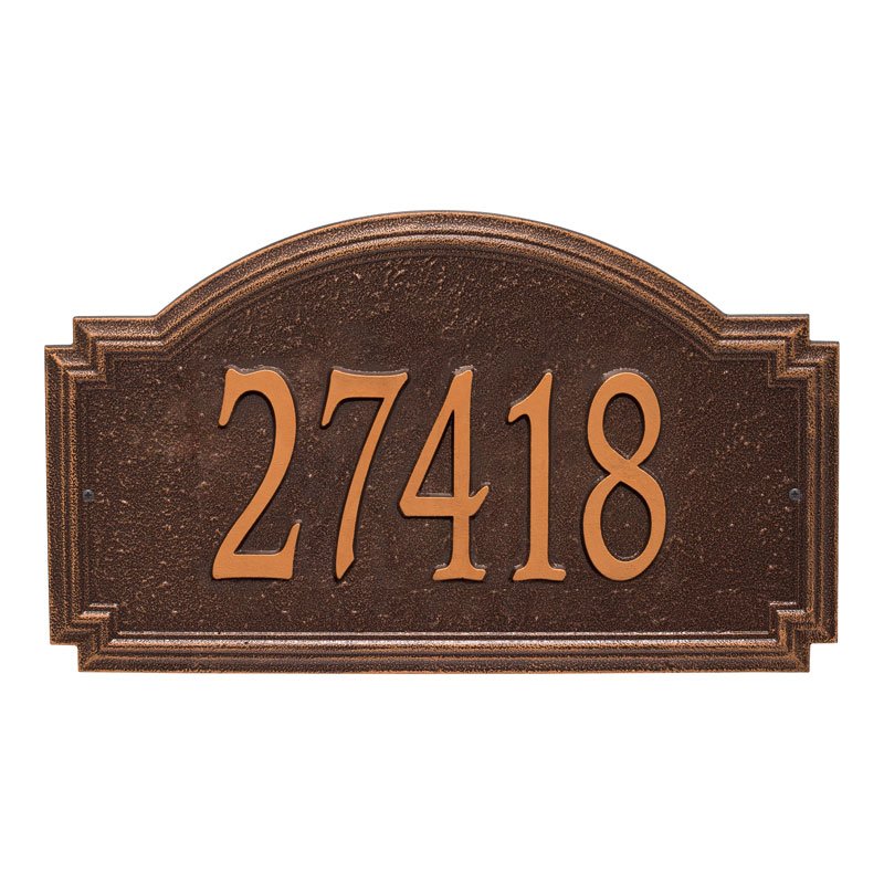 Whitehall Williamsburg Estate Wall 1-Line Personalized Address Plaque - Antique Copper