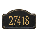 Whitehall Williamsburg Estate Wall 1-Line Personalized Address Plaque - Black/Gold