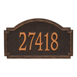 Whitehall Williamsburg Estate Wall 1-Line Personalized Address Plaque - Oil-Rubbed Bronze