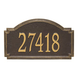 Whitehall Williamsburg Estate Wall 1-Line Personalized Address Plaque - Bronze/Gold