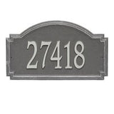 Whitehall Williamsburg Estate Wall 1-Line Personalized Address Plaque - Pewter/Silver