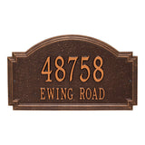 Whitehall Williamsburg Estate Wall 2-Line Personalized Address Plaque - Antique Copper