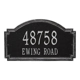 Whitehall Williamsburg Estate Wall 2-Line Personalized Address Plaque - Black/Silver
