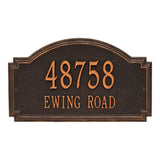 Whitehall Williamsburg Estate Wall 2-Line Personalized Address Plaque - Oil-Rubbed Bronze