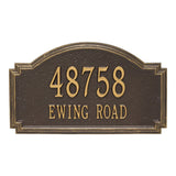 Whitehall Williamsburg Estate Wall 2-Line Personalized Address Plaque - Bronze/Gold
