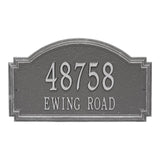 Whitehall Williamsburg Estate Wall 2-Line Personalized Address Plaque - Pewter/Silver