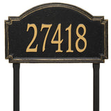 Whitehall Williamsburg Estate Lawn 1-Line Personalized Address Plaque - Black/Gold
