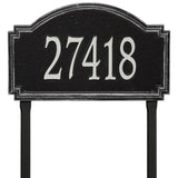 Whitehall Williamsburg Estate Lawn 1-Line Personalized Address Plaque - Black/Silver