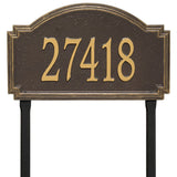 Whitehall Williamsburg Estate Lawn 1-Line Personalized Address Plaque - Bronze/Gold