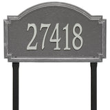 Whitehall Williamsburg Estate Lawn 1-Line Personalized Address Plaque - Pewter/Silver