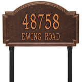 Whitehall Williamsburg Estate Lawn 2-Line Personalized Address Plaque - Antique Copper