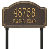 Whitehall Williamsburg Estate Lawn 2-Line Personalized Address Plaque - Bronze/Gold