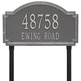Whitehall Williamsburg Estate Lawn 2-Line Personalized Address Plaque - Pewter/Silver