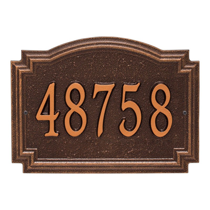Whitehall Williamsburg Standard Wall 1-Line Personalized Address Plaque - Antique Copper