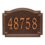 Whitehall Williamsburg Standard Wall 1-Line Personalized Address Plaque - Antique Copper