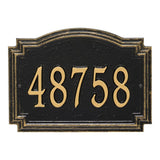 Whitehall Williamsburg Standard Wall 1-Line Personalized Address Plaque - Black/Gold