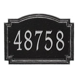 Whitehall Williamsburg Standard Wall 1-Line Personalized Address Plaque - Black/Silver