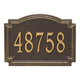 Whitehall Williamsburg Standard Wall 1-Line Personalized Address Plaque - Bronze/Gold