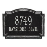 Whitehall Williamsburg Standard Wall 2-Line Personalized Address Plaque - Black/Silver