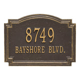 Whitehall Williamsburg Standard Wall 2-Line Personalized Address Plaque - Bronze/Gold