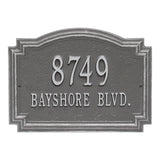 Whitehall Williamsburg Standard Wall 2-Line Personalized Address Plaque - Pewter/Silver