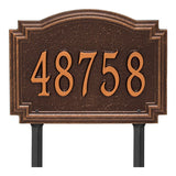 Whitehall Williamsburg Standard Lawn 1-Line Personalized Address Plaque - Antique Copper
