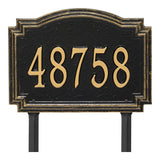 Whitehall Williamsburg Standard Lawn 1-Line Personalized Address Plaque - Black/Gold