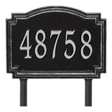Whitehall Williamsburg Standard Lawn 1-Line Personalized Address Plaque - Black/Silver