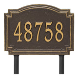 Whitehall Williamsburg Standard Lawn 1-Line Personalized Address Plaque - Bronze/Gold