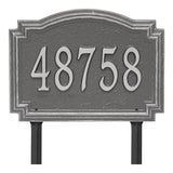 Whitehall Williamsburg Standard Lawn 1-Line Personalized Address Plaque - Pewter/Silver