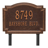 Whitehall Williamsburg Standard Lawn 2-Line Personalized Address Plaque - Antique Copper